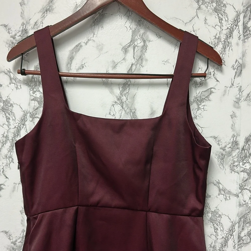 A New Day Women’s Heavy Satin Mini Dress Burgundy Size 8